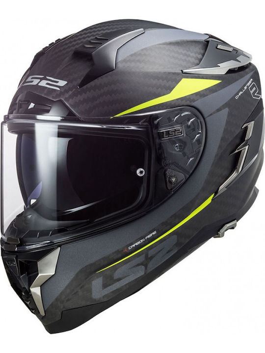 LS2 FF327 C Challenger Carbon Drone Full Face Helmet ECE 22.05 1350gr Matt Yellow