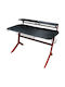 Gaming Office Wooden Black Red with Metal Legs 130x70x92.5cm