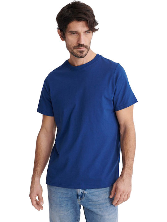 Superdry Standard Label Ανδρικό T-shirt Pilot Mid Blue Μονόχρωμο