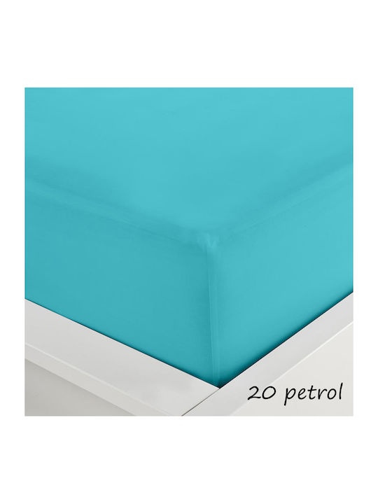 Sunshine Sheet Semi Double with Elastic 120x200+20cm. Menta 152 Petrol 20