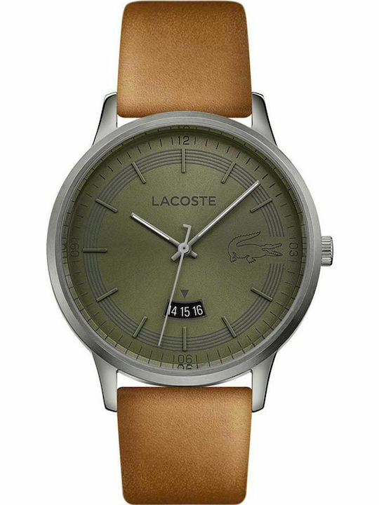 Lacoste Madrid Ανδρικό Ρολόι 41mm Μπαταρίας με Καφέ Δερμάτινο Λουράκι