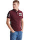 Superdry Classic Superstate Bluza Bărbătească cu Mânecă Scurtă Polo Burgundia