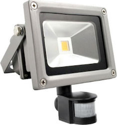 Fos me Waterproof LED Floodlight 10W Warm White 3000K with Motion Sensor IP65