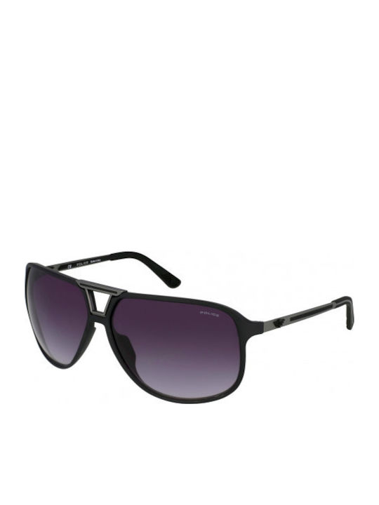 Police Men's Sunglasses with Black Plastic Frame and Purple Gradient Lens SPL969 0U28