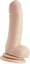 Basix Rubber Works Dildo realist cu Testicule și Ventuză Lumină 20cm