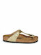 Birkenstock Gizeh Birko-Flor Women's Flat Sandals Anatomic In Gold Colour