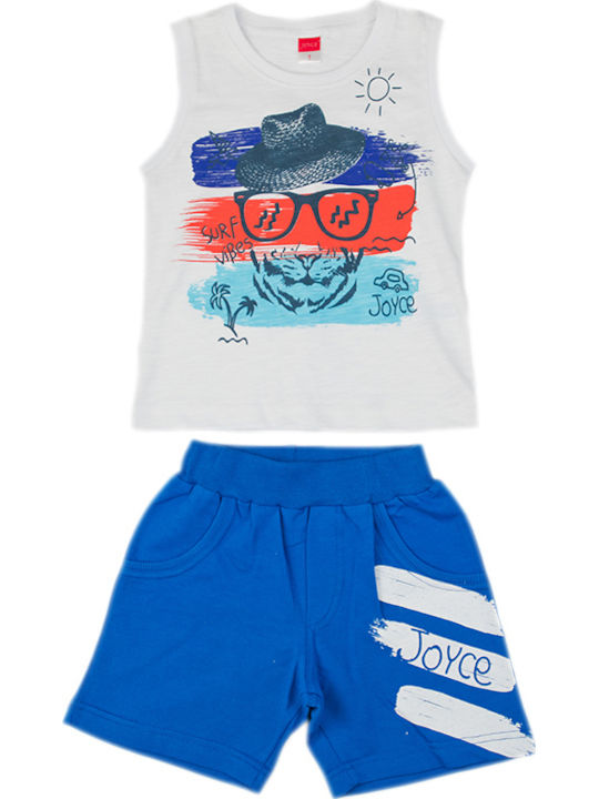 Joyce Kids Set with Shorts Summer 2pcs White