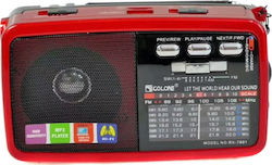 RX-7600 Portable Radio Battery with USB Red