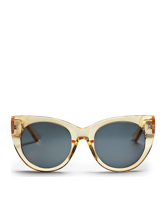Chpo Silver Lake Women's Sunglasses with Orange Plastic Frame and Blue Lens 16132EB