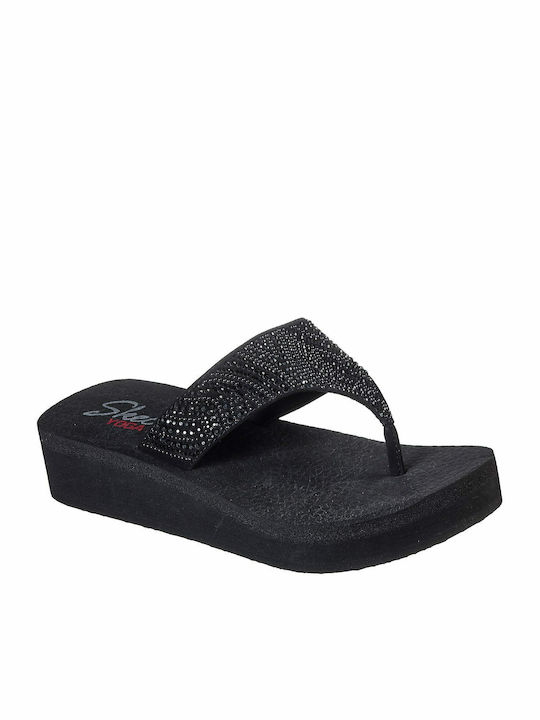 Skechers Vinyasa Σαγιονάρες σε Μαύρο Χρώμα