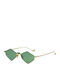 Eyepetizer Asakusa Women's Sunglasses with Gold Metal Frame and Green Lens