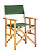 Director's Chair Wooden Μασίφ Ξύλο Ακακίας Green 1pcs 55x56x88cm.