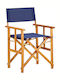 Director's Chair Wooden Blue 1pcs 55x56x88cm.