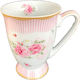 Floral Flowers Porcelain Cup Pink