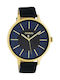 Oozoo Watch with Navy Blue Leather Strap