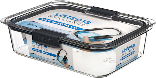 Sistema Brilliance Plastic Black 2L Lunch Box