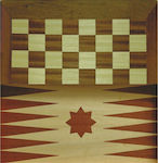 Backgammon Wooden with Checkers 50x50cm