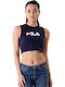 Heritage Inez Women's Athletic Crop Top Sleeveless Navy Blue