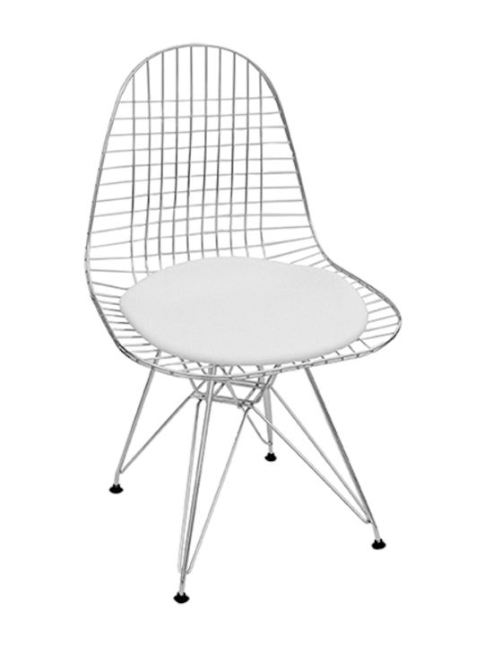 Desire-c Kitchen Metallic Chair White 50x45x86cm