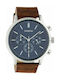 Oozoo Men's Watch 48mm Chronograph Battery with Brown Leather Strap