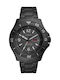 Fossil Ανδρικό Ρολόι 48mm Μπαταρίας με Μαύρο Μεταλλικό Μπρασελέ