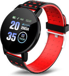 119 Plus 43mm Smartwatch με Παλμογράφο (Κόκκινο)