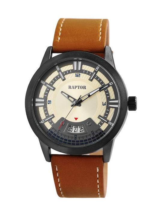 Raptor Watch Battery with Brown Leather Strap RA20269-001