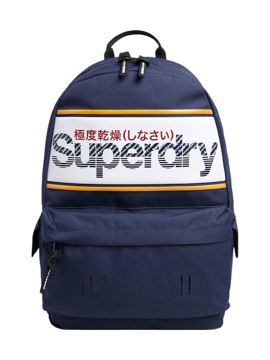 Superdry Stripe Logo Montana Fabric Backpack Navy Blue 21lt