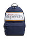 Superdry Stripe Logo Montana Fabric Backpack Navy Blue 21lt