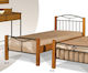 No 23 Pat Single Din Lemn Bej Pentru Saltea 90x190cm