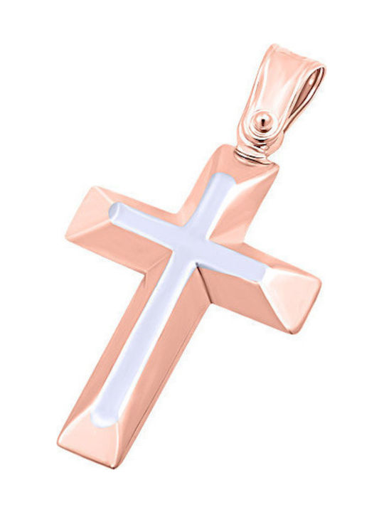 14K Pink gold men's cross, T02019