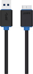 Prolink PB458-0150 Regular USB 3.0 σε micro USB 1.50m Μαύρο