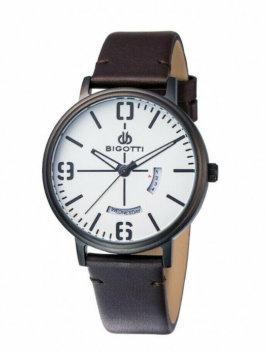 Bigotti Milano Watch Battery with Leather Strap