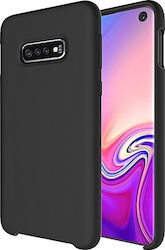 Hurtel Rubber Cover Umschlag Rückseite Silikon Schwarz (Galaxy S10e)