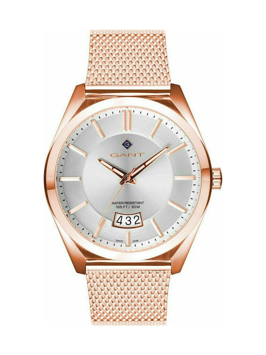 Gant Stanton Ceas Baterie cu Rose Gold Brățară metalică