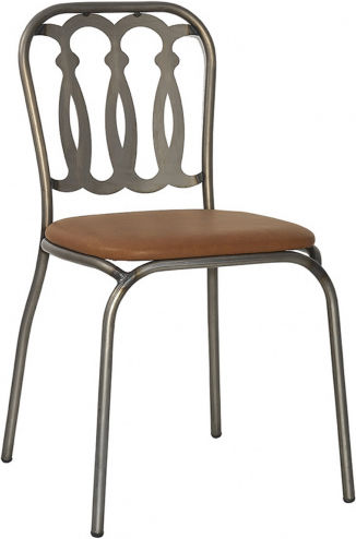 Outdoor Chair Metallic Talia-3V Silver 53x50x88cm