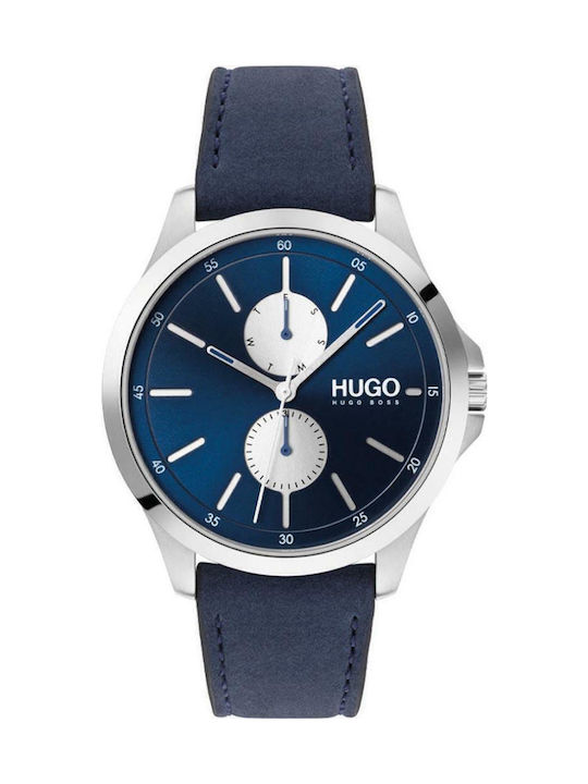 Hugo Boss Herrenuhr Blaues Lederarmband Hugo Boss Grandmaster