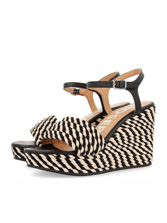 Women's Ankle Strap Platforms Black
