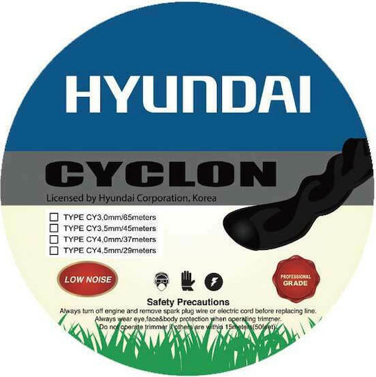 Hyundai Cyclon Square Twist Brush Cutter Trimmer Line 4mm 37m 81F32