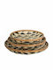 Zaros Wicker Round Decorative Tray 50.5x50.5x8cm 3pcs