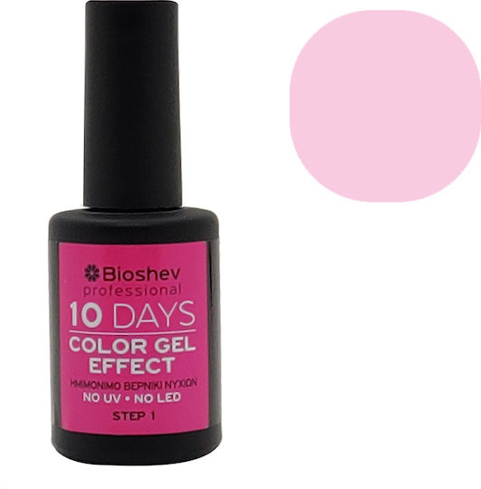 Bioshev Professional 10 Days Color Gel Effect Glossy Βερνίκι Νυχιών Μακράς Διαρκείας Ροζ 210 11ml