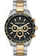 Michael Kors Layton Men's Watch 42mm Chronograph Battery with Pink Gold Metal Bracelet