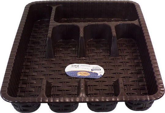 Drawer Cutlery Tray Violet Raddan Plastic 37x29x5cm Brown