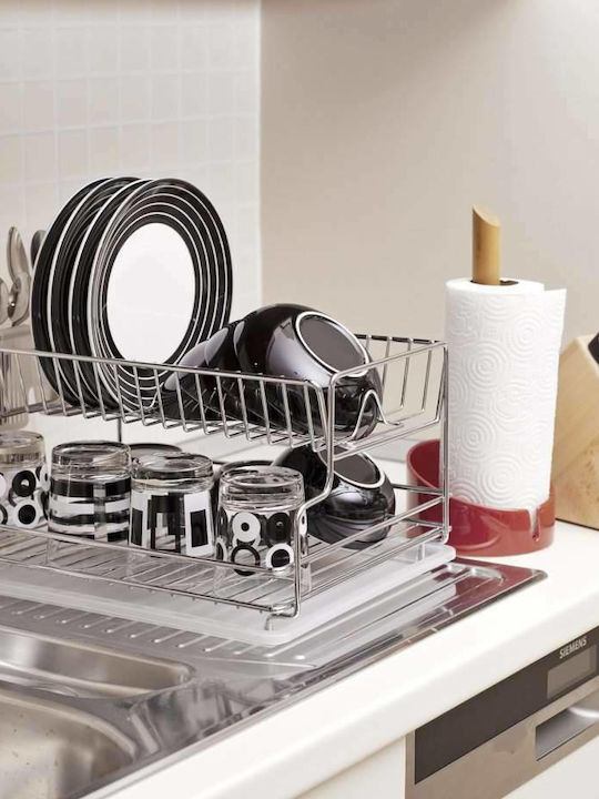 Tekno-Tel Metallic Silver Sink Strainer 36x30x21cm