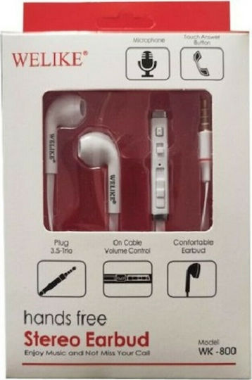 WK-800 Earbuds Handsfree with 3.5mm Connector White