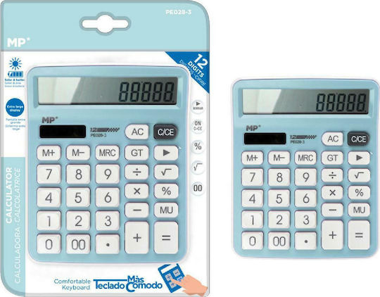 Madrid Papel PE028 Calculator 12 Digits in Light Blue Color 1pcs