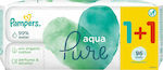 Pampers Οικολογικά και Υποαλλεργικά Μωρομάντηλα "Pure Aqua " χωρίς Άρωμα, Οινόπνευμα & με 99% Νερό 2x48τμχ