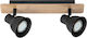 Elmark Double Spot with Socket GU10 in Black Color