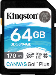 Kingston Canvas Go! Plus SDXC 64GB Clasa 10 U3 V30 UHS-I