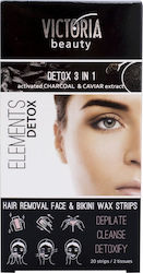 Victoria Beauty Detox 3 In 1 Haarentfernungswachs Streifen Mit Anorganischem Kohlenstoff 20 Stück